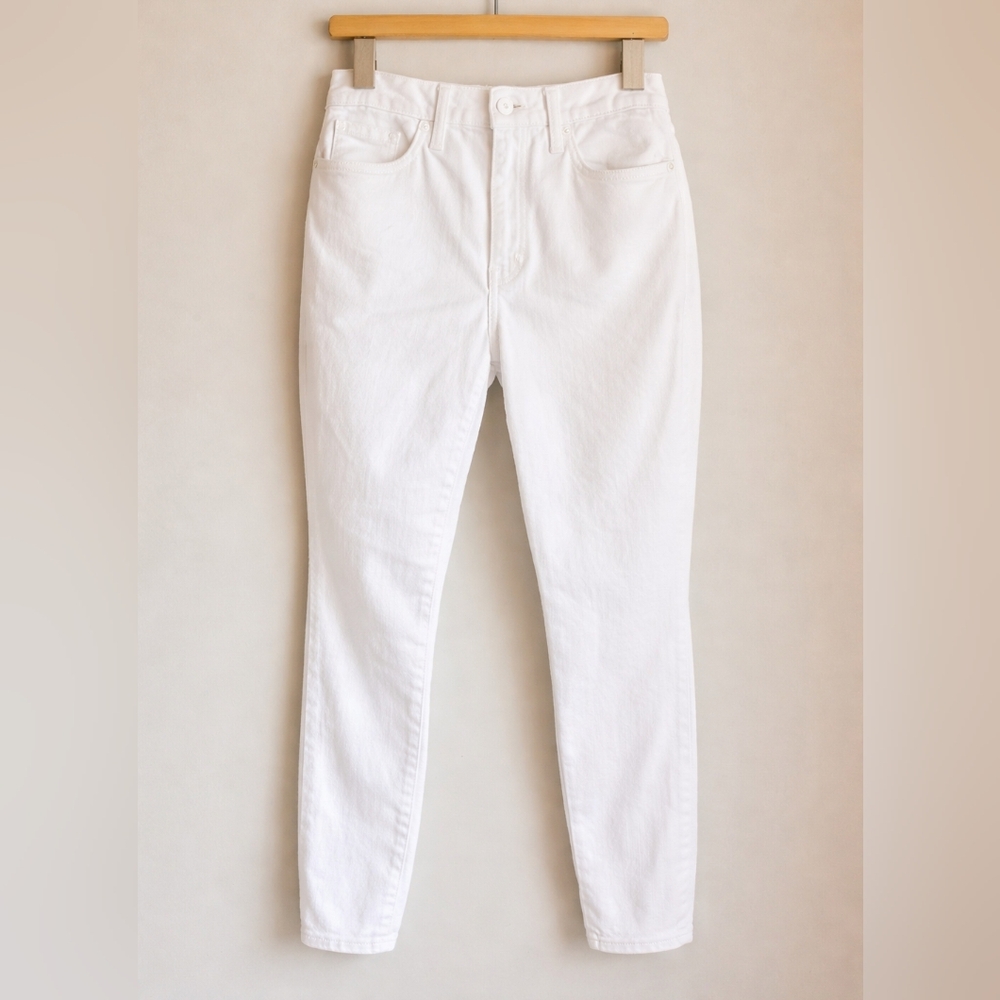 Good American Good Legs Skinny Jeans White 6/28 Rare Clean Hem Distressed Pocket